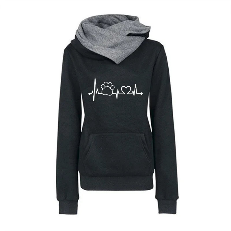 Pullovers Daily Outdoors Hoodies Print Double Collar Hot Sale Autumn Winter Sports Women's Sweatshirts Quality Fashion Versatile