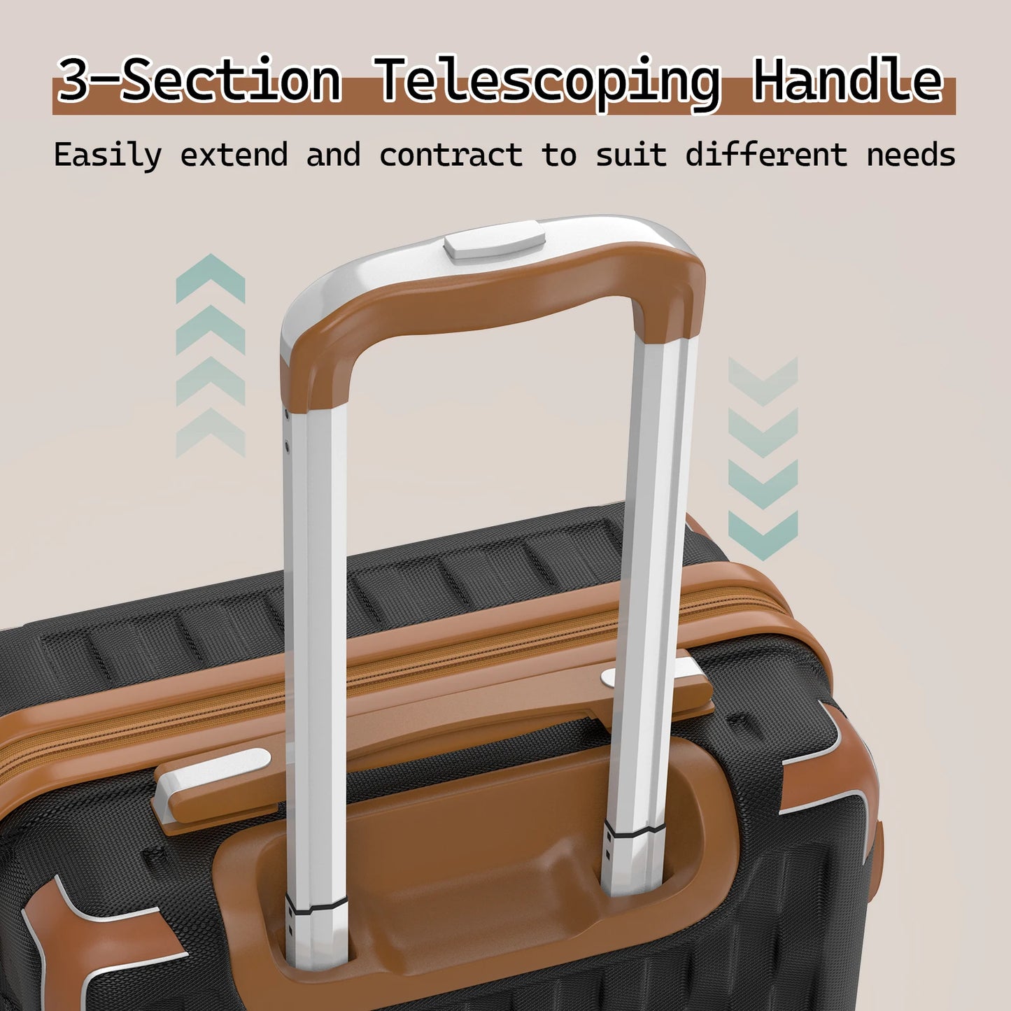 Melalenia Luggage, Hard Shell ABS Suitcase with TSA Lock with Spinner Wheel, Lightweight Checked Medium Luggage for Travel