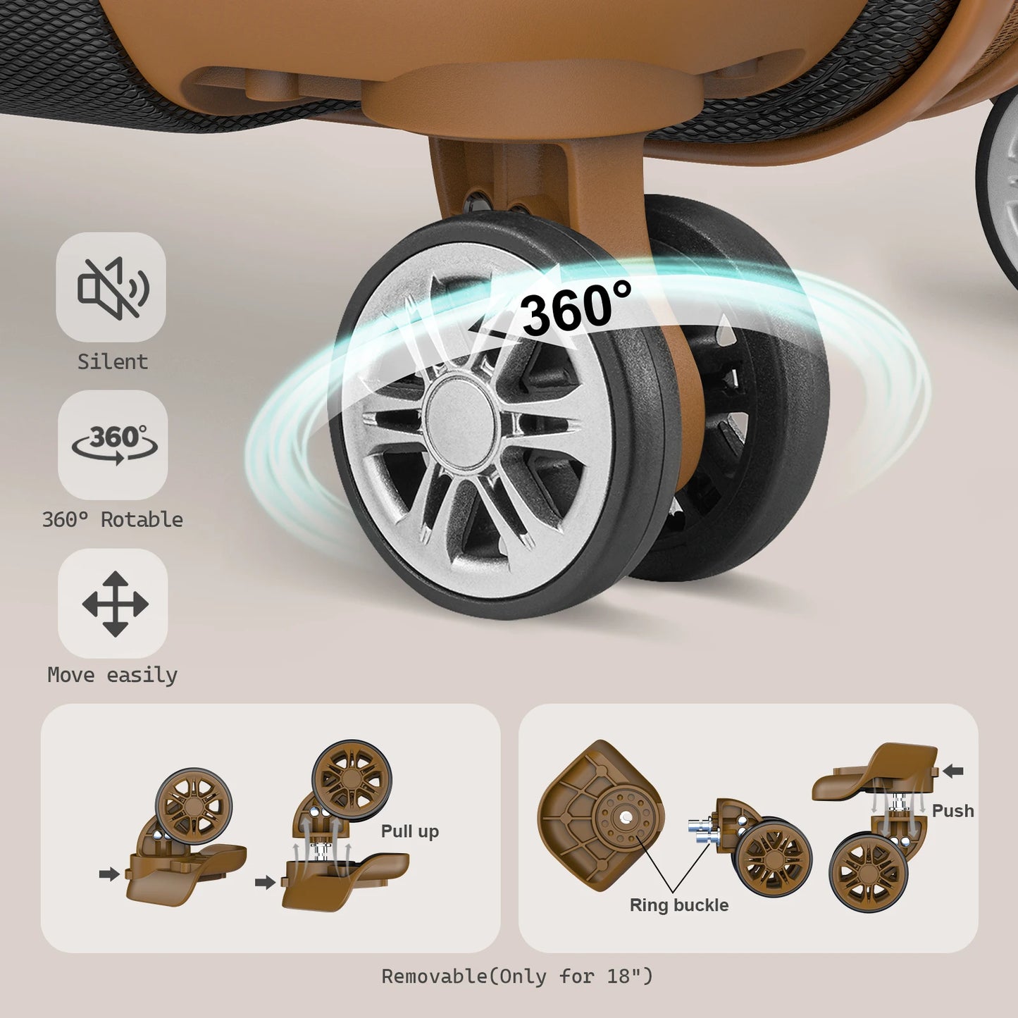 Melalenia Luggage, Hard Shell ABS Suitcase with TSA Lock with Spinner Wheel, Lightweight Checked Medium Luggage for Travel