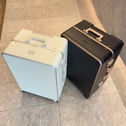 New Luggage Men and Women 20-28 Inch Large Capacity Aluminum Frame Travel Suitcase with Retractable Handle Password Suitcase