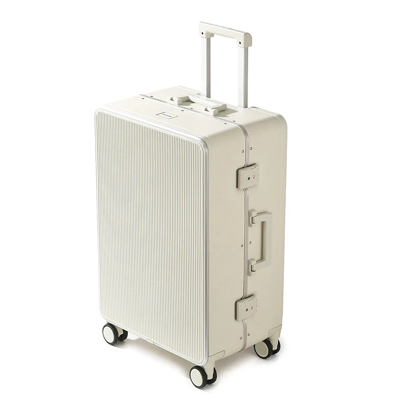 New Luggage Men and Women 20-28 Inch Large Capacity Aluminum Frame Travel Suitcase with Retractable Handle Password Suitcase