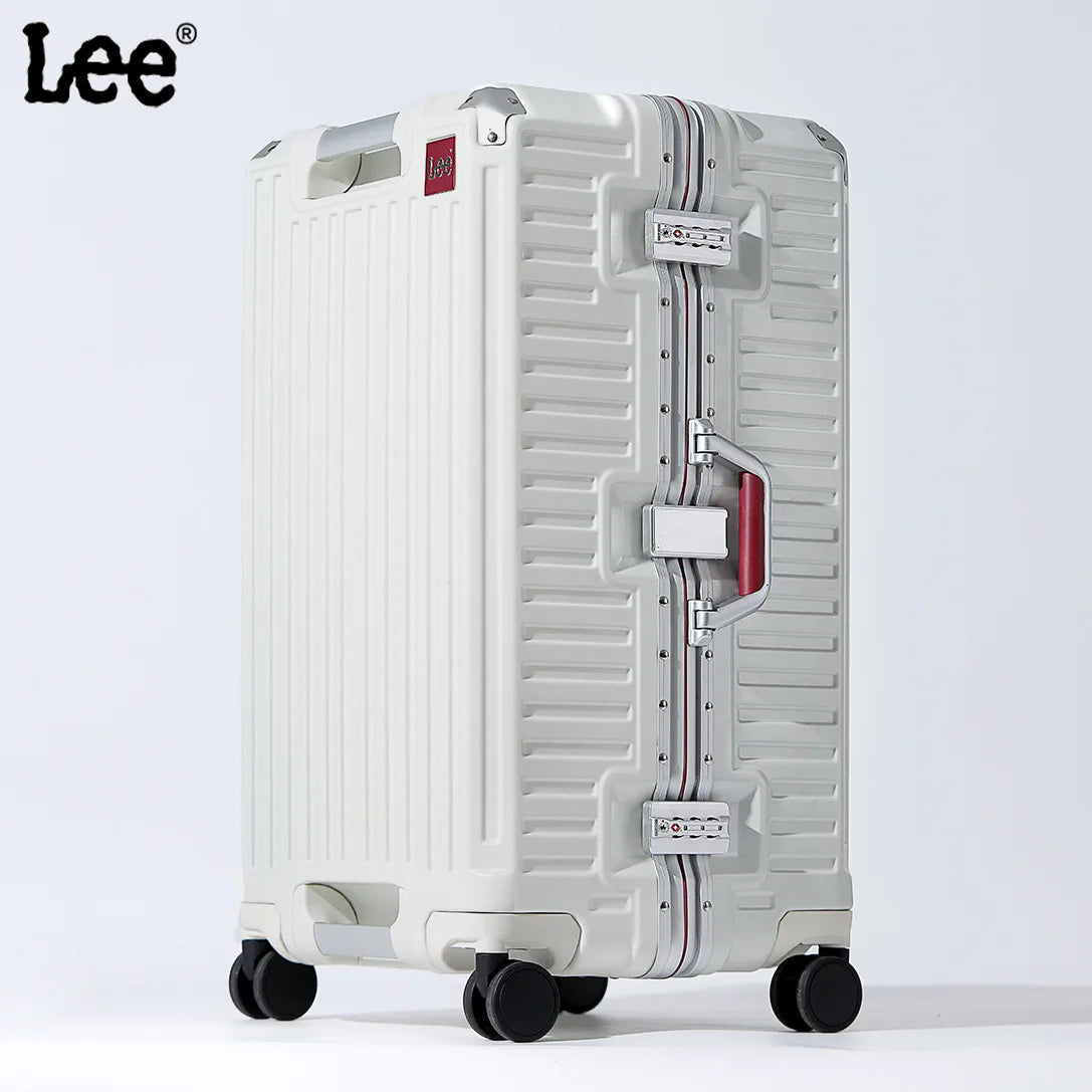 Suitcase Wide Handle Travel Suitcase Men 20 24 26 Carry-On Luggage Women PC Aluminum Frame Trolley Case