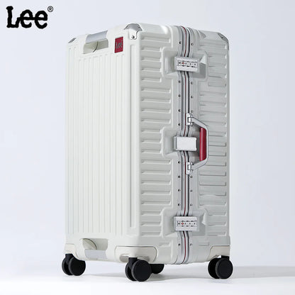 Suitcase Wide Handle Travel Suitcase Men 20 24 26 Carry-On Luggage Women PC Aluminum Frame Trolley Case