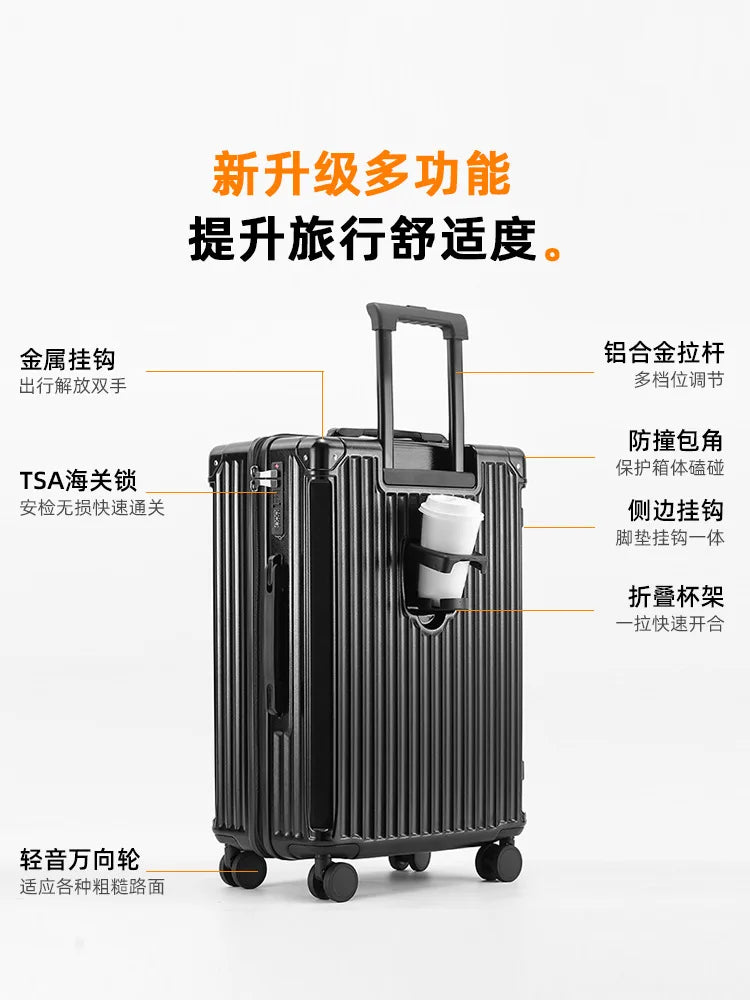 SUSHIMU Suitcase  Travel Suitcase Men 20 24 26 Carry-On Luggage Women PC   Frame Trolley Case