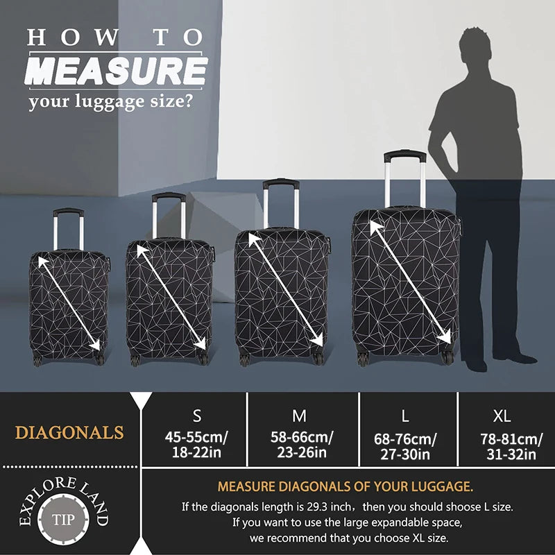 Luggage Cover Suitcase Protector Travel Suitcase Cover Anti Scratch Luggage Protector Washable Fits 18-32 Inch Luggage