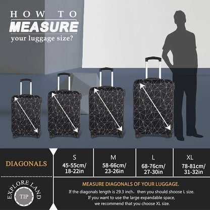 Luggage Cover Suitcase Protector Travel Suitcase Cover Anti Scratch Luggage Protector Washable Fits 18-32 Inch Luggage