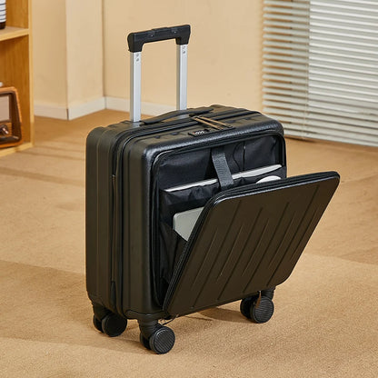 Light Weight Suitcase 18 inches Suitcase Large Capacity Travel Case Swivel Wheels Suitcase Small Luggage Compartment