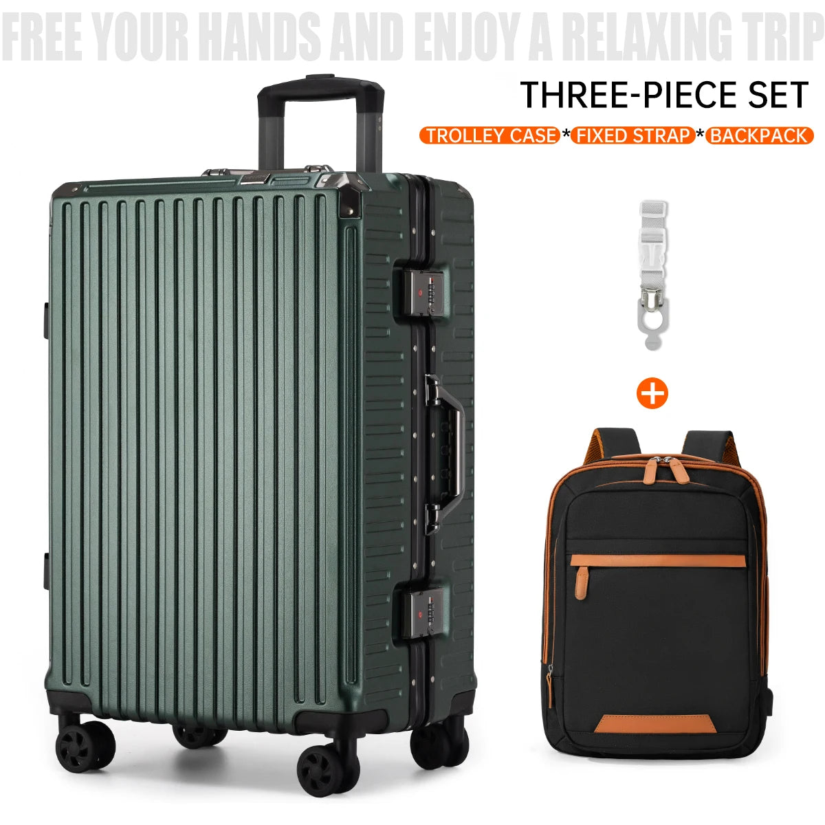 Trolley Luggage 20 24 26 28 Inch Aluminum Frame Rolling Luggage Case USB Travel Suitcase on Wheels Combination Lock Carry-On Luggage