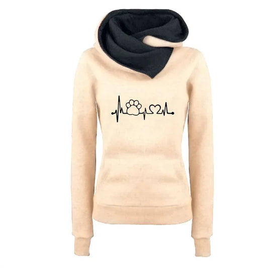 Pullovers Daily Outdoors Hoodies Print Double Collar Hot Sale Autumn Winter Sports Women's Sweatshirts Quality Fashion Versatile