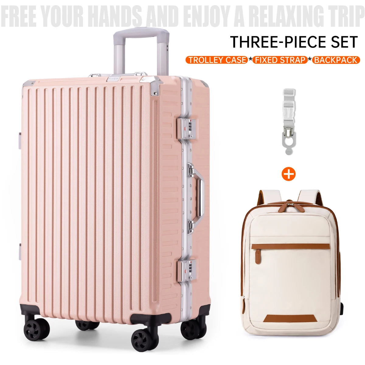 Trolley Luggage 20 24 26 28 Inch Aluminum Frame Rolling Luggage Case USB Travel Suitcase on Wheels Combination Lock Carry-On Luggage