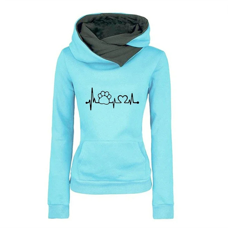 Pullovers Daily Outdoors Hoodies Print Double Collar Hot Sale Autumn Winter Sports Women's Sweatshirts Quality Fashion Versatile