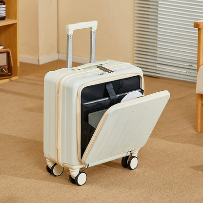 Light Weight Suitcase 18 inches Suitcase Large Capacity Travel Case Swivel Wheels Suitcase Small Luggage Compartment