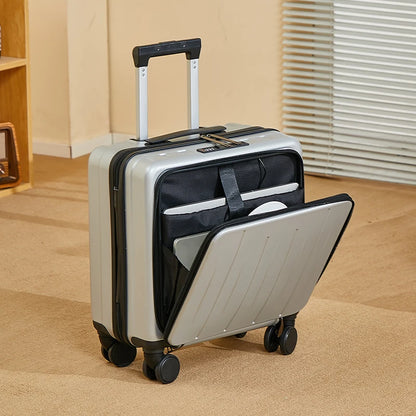 Light Weight Suitcase 18 inches Suitcase Large Capacity Travel Case Swivel Wheels Suitcase Small Luggage Compartment