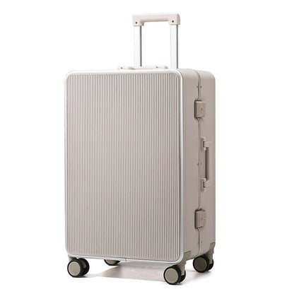 New Luggage Men and Women 20-28 Inch Large Capacity Aluminum Frame Travel Suitcase with Retractable Handle Password Suitcase