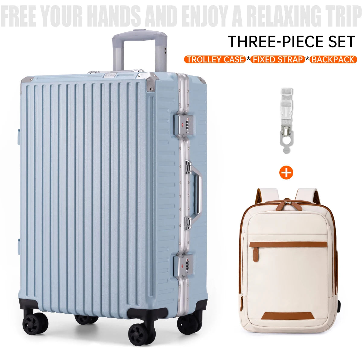 Trolley Luggage 20 24 26 28 Inch Aluminum Frame Rolling Luggage Case USB Travel Suitcase on Wheels Combination Lock Carry-On Luggage