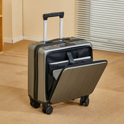 Light Weight Suitcase 18 inches Suitcase Large Capacity Travel Case Swivel Wheels Suitcase Small Luggage Compartment