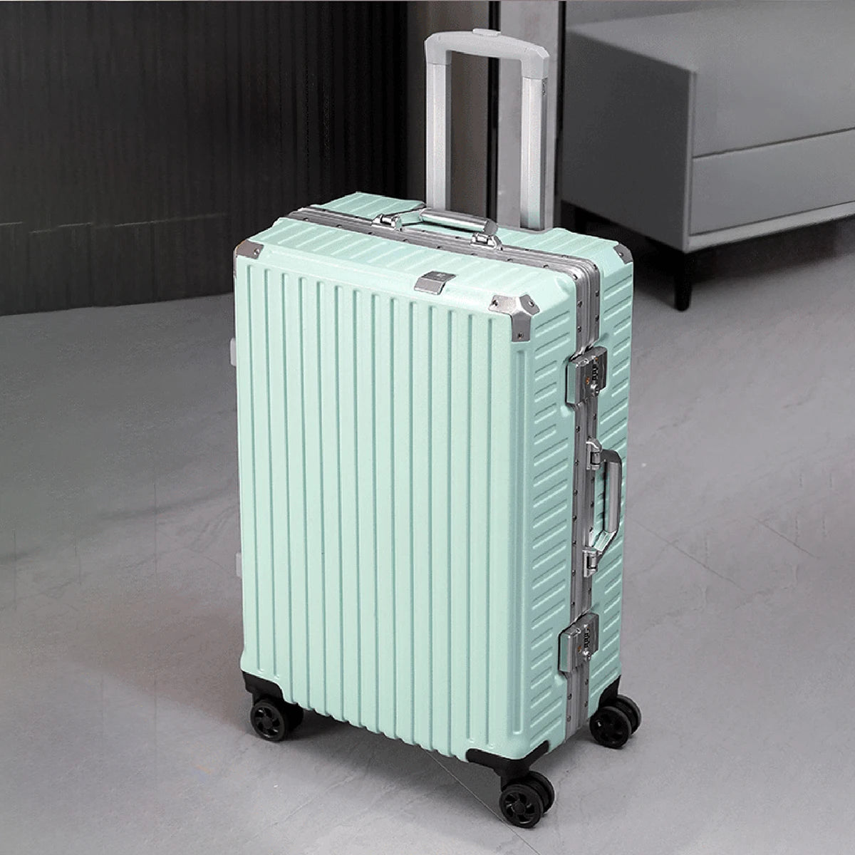 Trolley Luggage 20 24 26 28 Inch Aluminum Frame Rolling Luggage Case USB Travel Suitcase on Wheels Combination Lock Carry-On Luggage