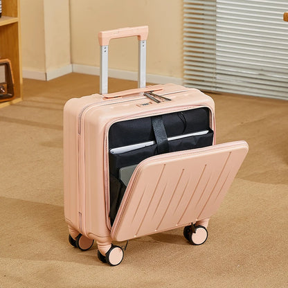 Light Weight Suitcase 18 inches Suitcase Large Capacity Travel Case Swivel Wheels Suitcase Small Luggage Compartment